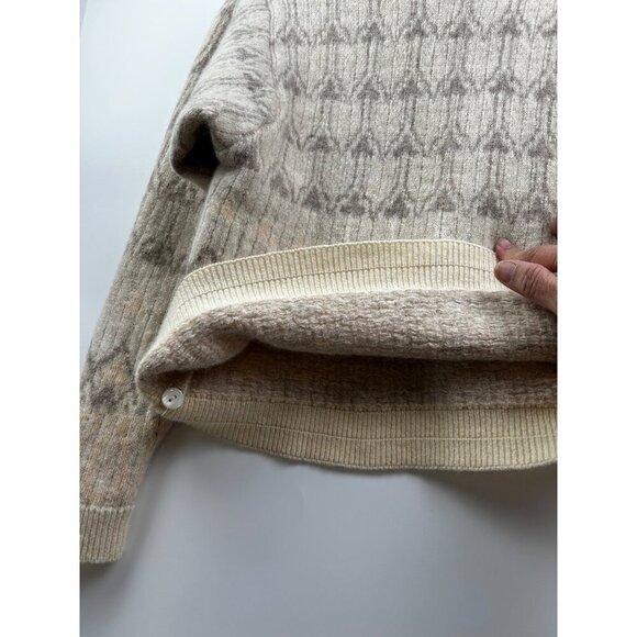 Jeanne Pierre Petites Beige Wool Blend Sweater w/Patterned Knit&Button Details S - Picture 5 of 11